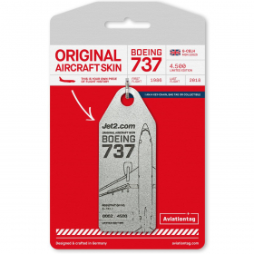 Reg #JA8322 Blue Original Aircraft Skin Keychain/Luggage Tag/Etc with Lost & Found Feature AVT044 AviationTag Boeing 767 ANA 