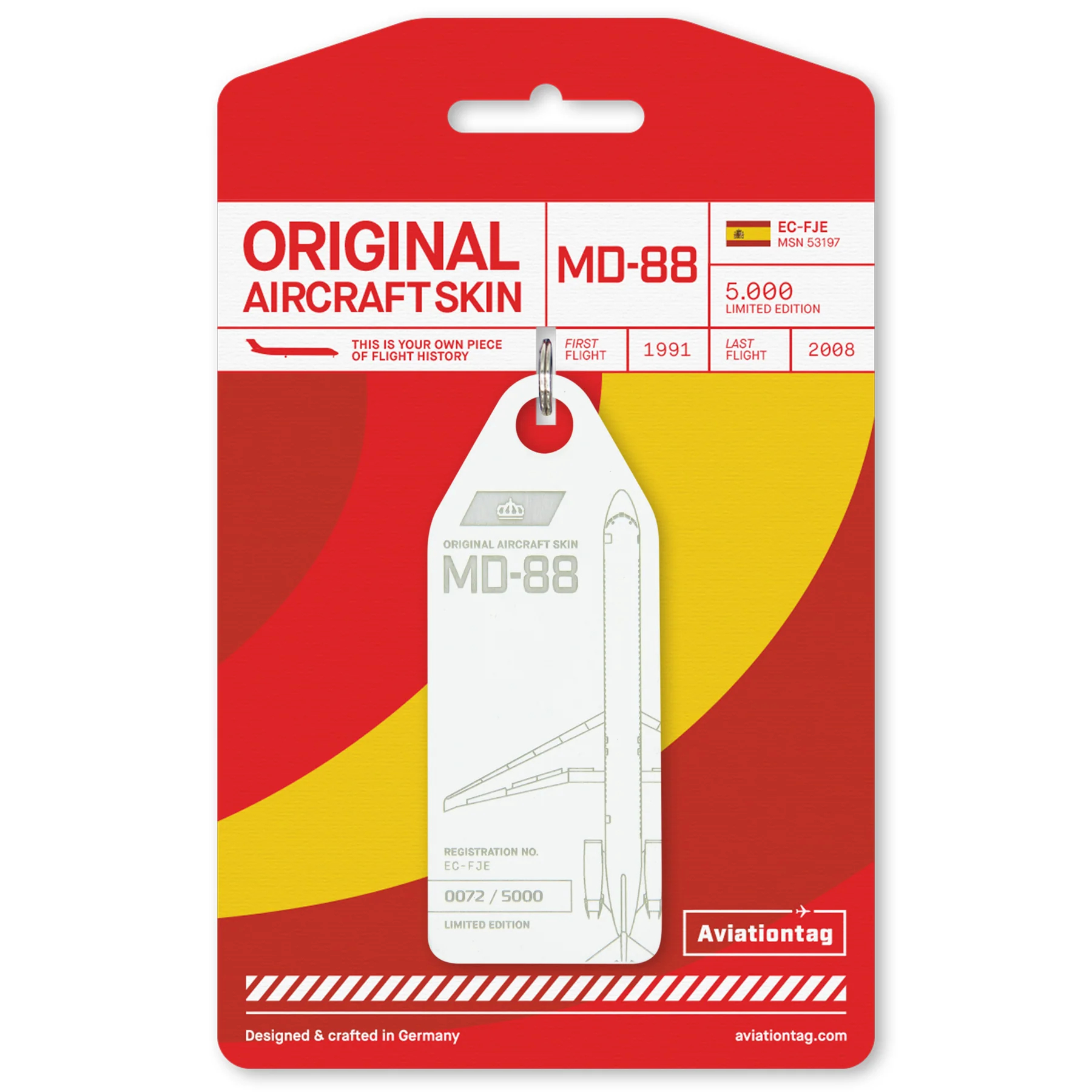 McDonnell Douglas MD-88 Iberia EC-FJE - White Keychain EC-FJE-WHITE