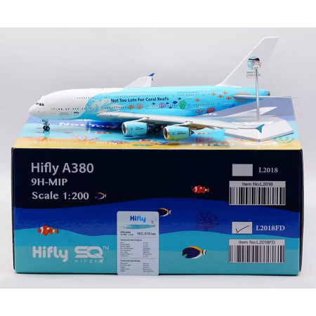 A380 Hifly "Save the coral reefs" Flaps Down 9H-MIP L2018FD
