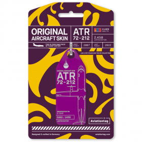 ATR 72 "Wings of Mongolia" 2-JUCE Keychain (Hunnu Air) 2-JUCE-PURPLE
